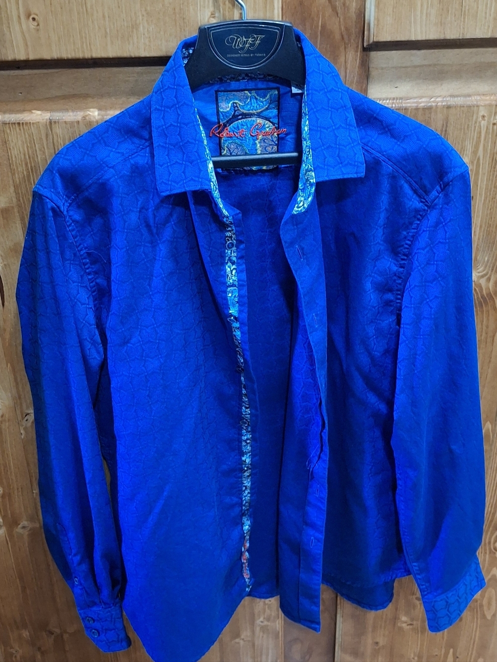 Robert Graham MENS XL Classic Fit Electric Blue Long-Sleeve Button Shirt